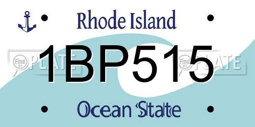 1BP515 Rhode Island License Plate