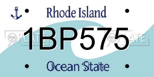 1BP575 Rhode Island License Plate