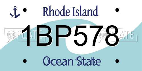 1BP578 Rhode Island License Plate