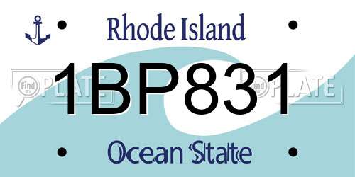 1BP831 Rhode Island License Plate