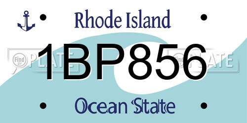 1BP856 Rhode Island License Plate
