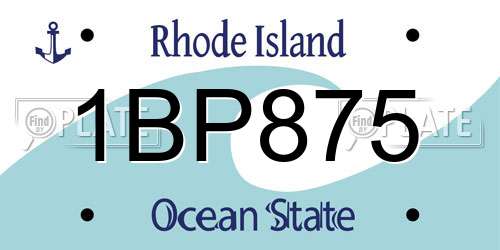 1BP875 Rhode Island License Plate