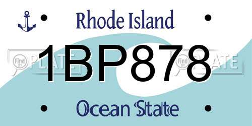 1BP878 Rhode Island License Plate