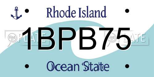 1BPB75 Rhode Island License Plate
