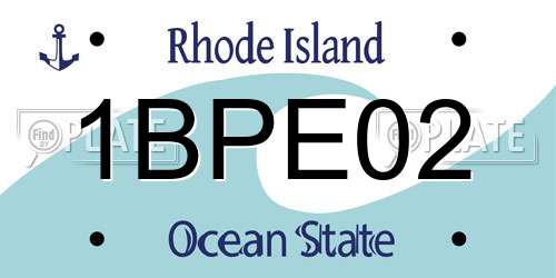 1BPE02 Rhode Island License Plate