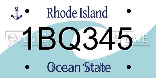 1BQ345 Rhode Island License Plate
