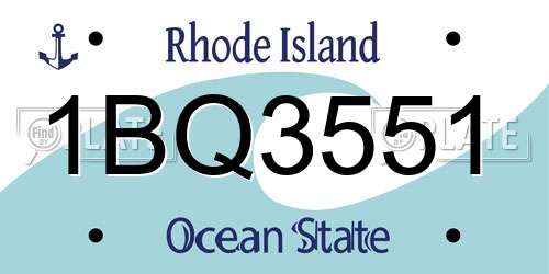 1BQ3551 Rhode Island License Plate