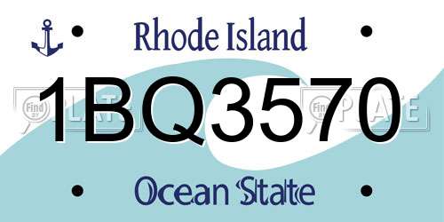 1BQ3570 Rhode Island License Plate