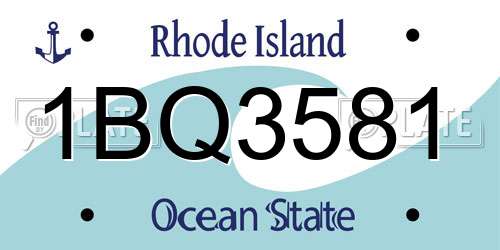 1BQ3581 Rhode Island License Plate