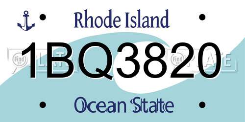 1BQ3820 Rhode Island License Plate