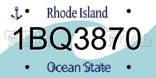 1BQ3870 Rhode Island License Plate