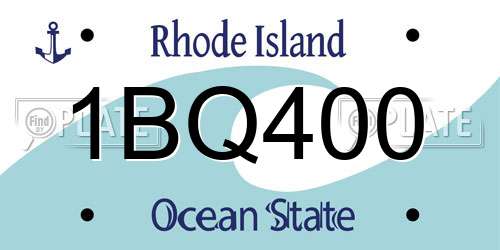 1BQ400 Rhode Island License Plate