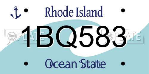 1BQ583 Rhode Island License Plate