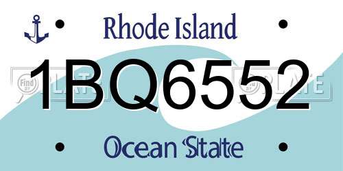 1BQ6552 Rhode Island License Plate