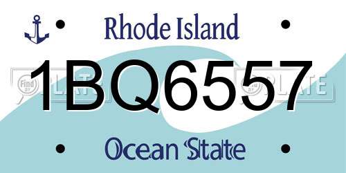 1BQ6557 Rhode Island License Plate