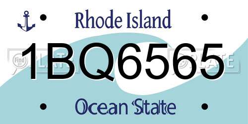 1BQ6565 Rhode Island License Plate