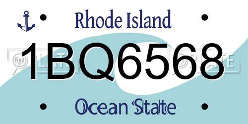 1BQ6568 Rhode Island License Plate