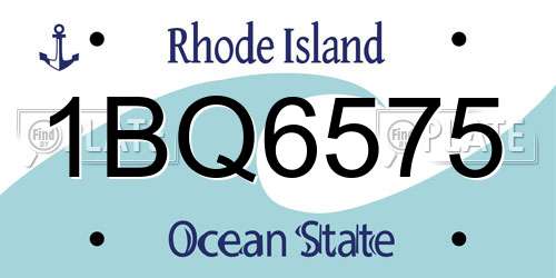 1BQ6575 Rhode Island License Plate