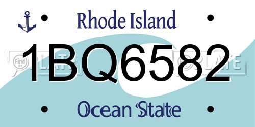 1BQ6582 Rhode Island License Plate