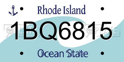 1BQ6815 Rhode Island License Plate