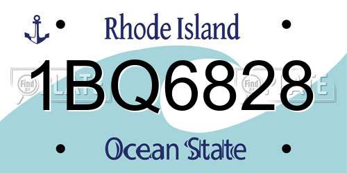 1BQ6828 Rhode Island License Plate