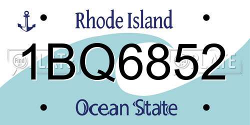 1BQ6852 Rhode Island License Plate