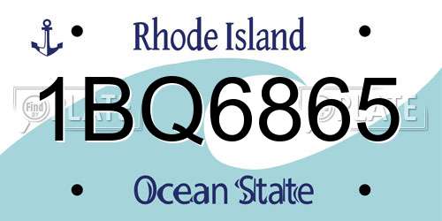 1BQ6865 Rhode Island License Plate