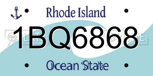 1BQ6868 Rhode Island License Plate
