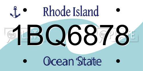 1BQ6878 Rhode Island License Plate