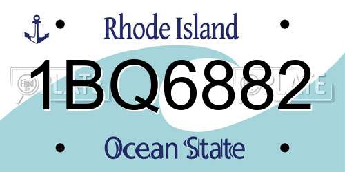 1BQ6882 Rhode Island License Plate
