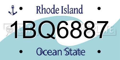 1BQ6887 Rhode Island License Plate
