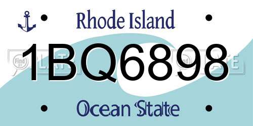 1BQ6898 Rhode Island License Plate