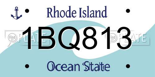 1BQ813 Rhode Island License Plate