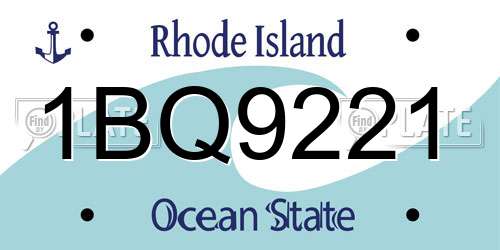1BQ9221 Rhode Island License Plate