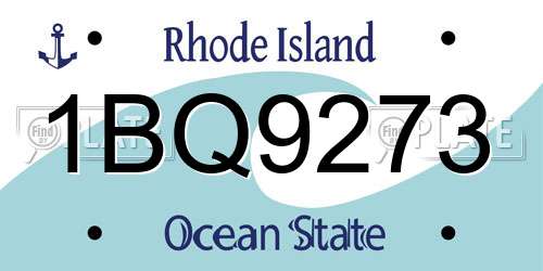 1BQ9273 Rhode Island License Plate
