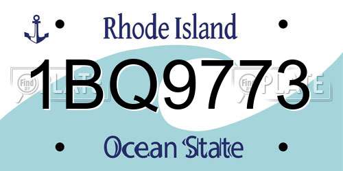 1BQ9773 Rhode Island License Plate