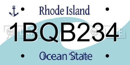1BQB234 Rhode Island License Plate