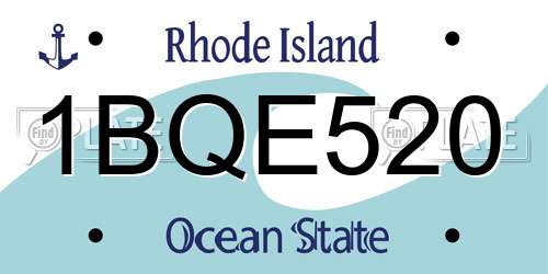 1BQE520 Rhode Island License Plate
