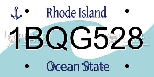 1BQG528 Rhode Island License Plate