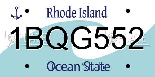 1BQG552 Rhode Island License Plate
