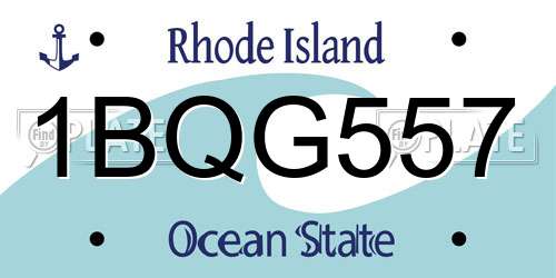 1BQG557 Rhode Island License Plate