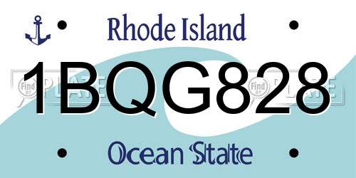1BQG828 Rhode Island License Plate