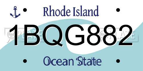 1BQG882 Rhode Island License Plate