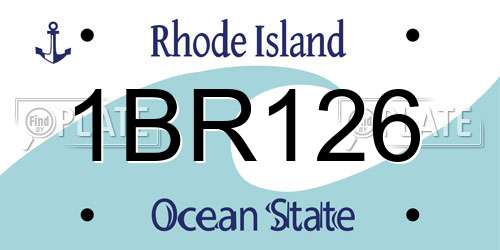 1BR126 Rhode Island License Plate