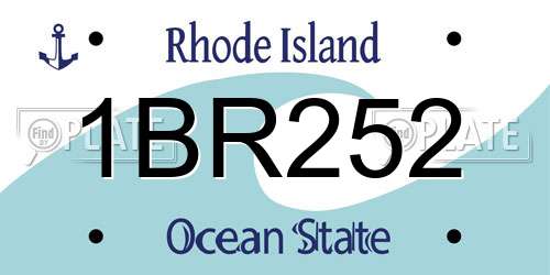 1BR252 Rhode Island License Plate