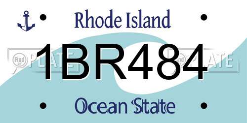 1BR484 Rhode Island License Plate
