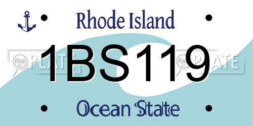 1BS119 Rhode Island License Plate