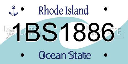 1BS1886 Rhode Island License Plate