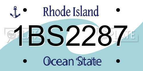 1BS2287 Rhode Island License Plate