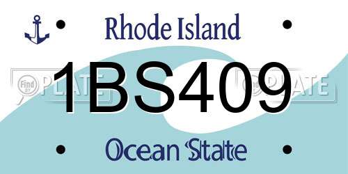 1BS409 Rhode Island License Plate